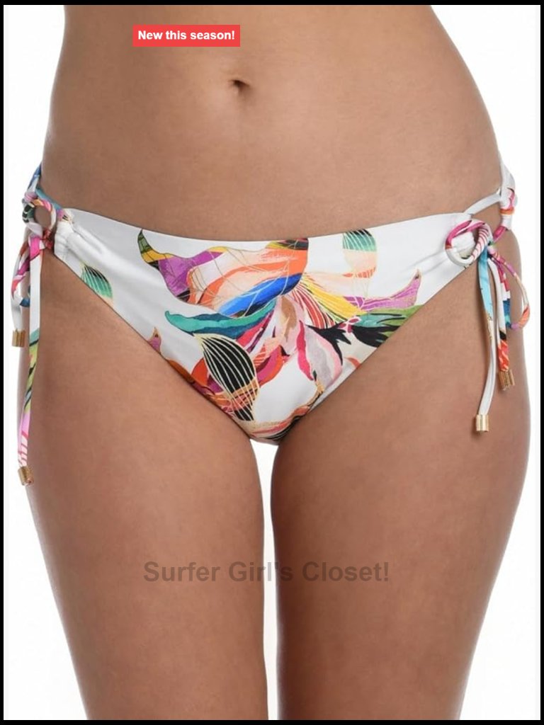 Side Tie Hipster Bikini Bottom Multicolored Floral